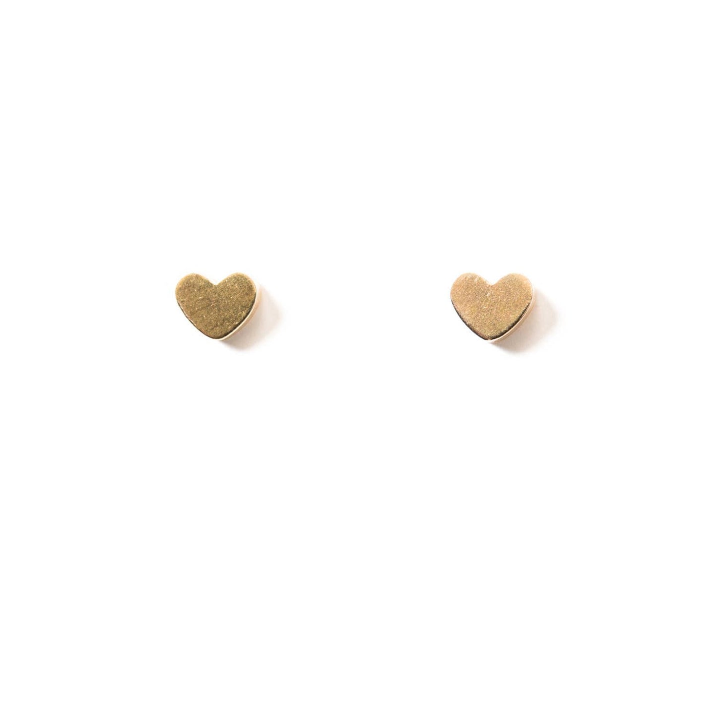 Reclaimed Vintage Brass Heart Studs
