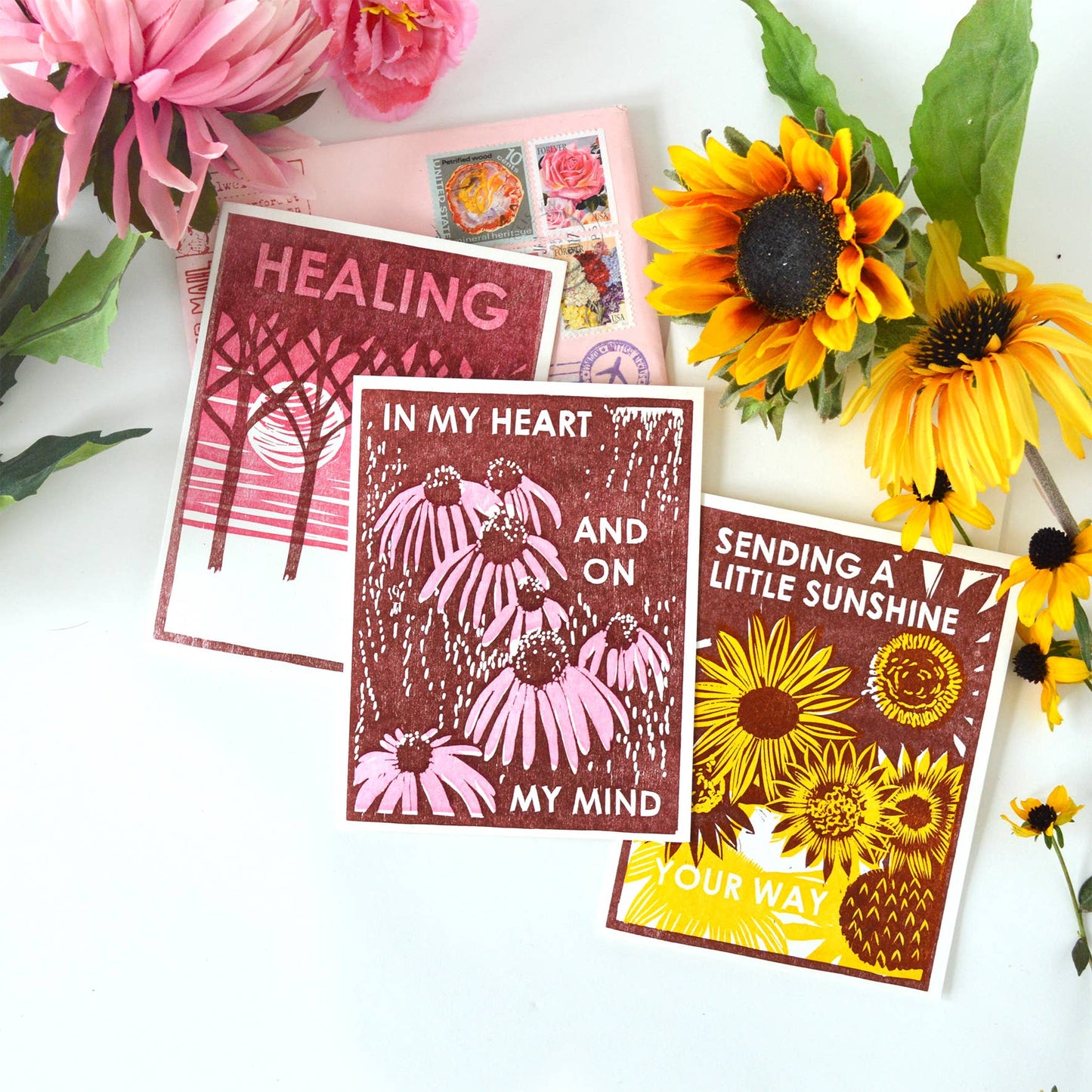 Coneflowers "In My Heart and on My Mind" Friendship Card