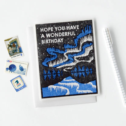 Northern Lights Birthday Card