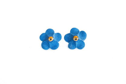 Flower Stud Earrings in Porcelain and Gold Luster by Jenna Vanden Brink