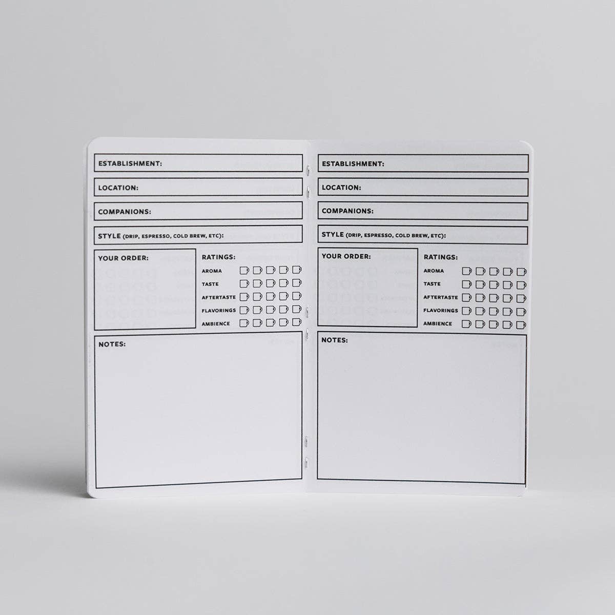 Coffee Experience Passport / Logbook - Two 20-Page Books