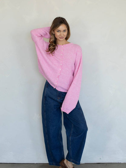 Lightweight Cozy Piper Cardigan by Things Between - Pale Pink