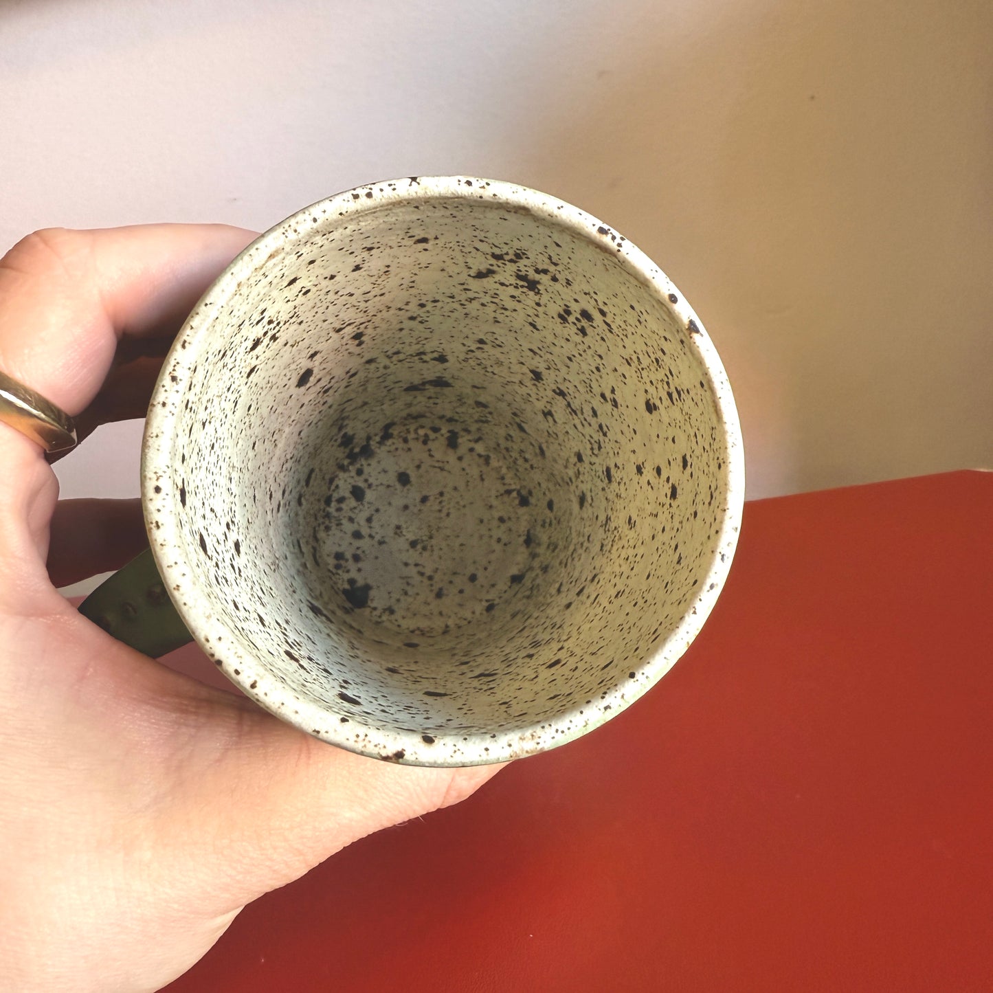 Hand-Thrown Ceramic Mug with Embossed Evergreen Tree - Made in Stoughton!