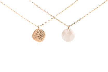Sun and Moon Reversible Porcelain and Gold Luster Necklace by Jenna Vanden Brink