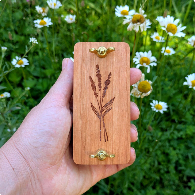 Michigan Cherry Pocket Size Flower Press With Lavender Design