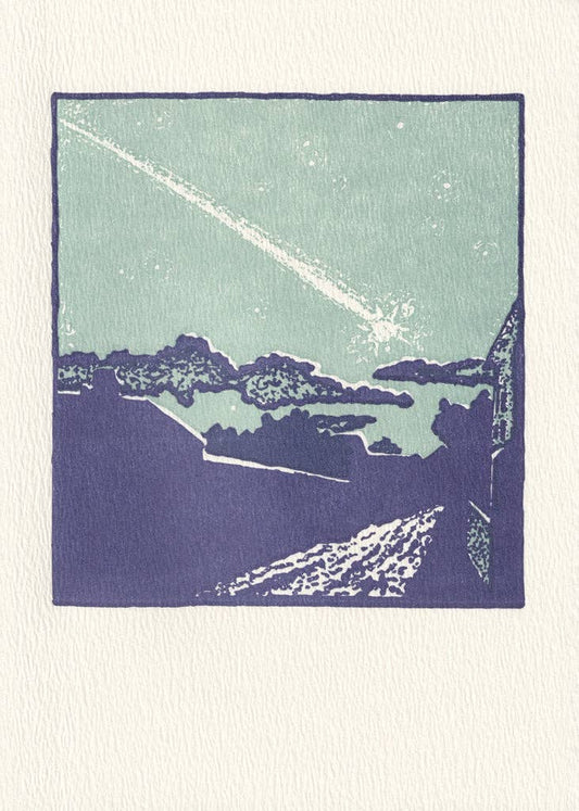 Fireball 5"x7" Letterpress Art Print or Greeting Card