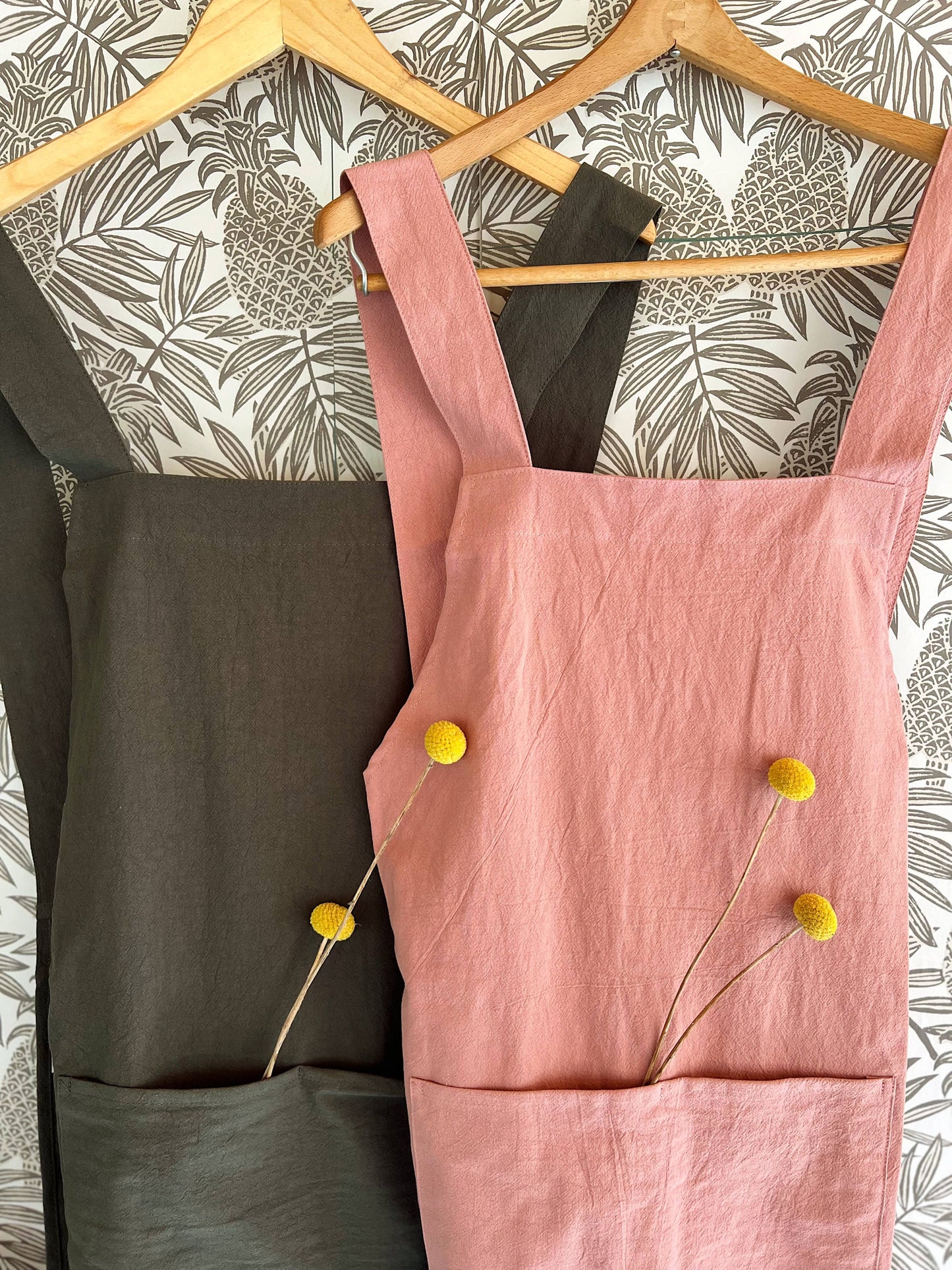 Cross Back 100% Cotton Apron - 3 Color Options