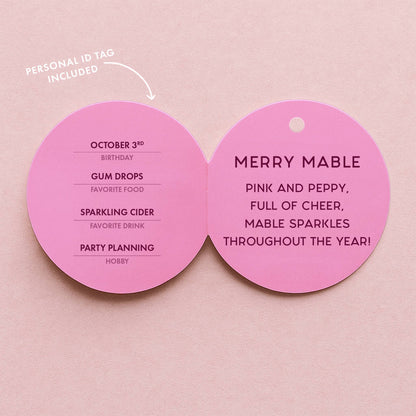 Posable Elf Ornament - Merry Mable (Pink)