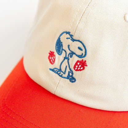 Embroidered Strawberry Patch Snoopy Dad Hat