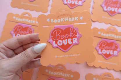 "Book Lover" Red Magnetic Bookmark