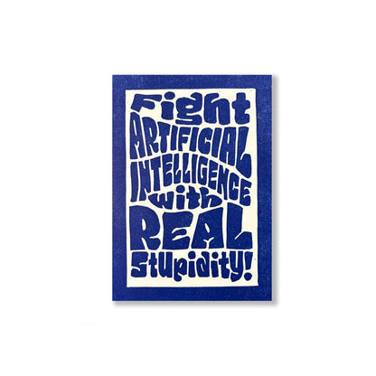 Fight AI 5"x7" Linocut Print