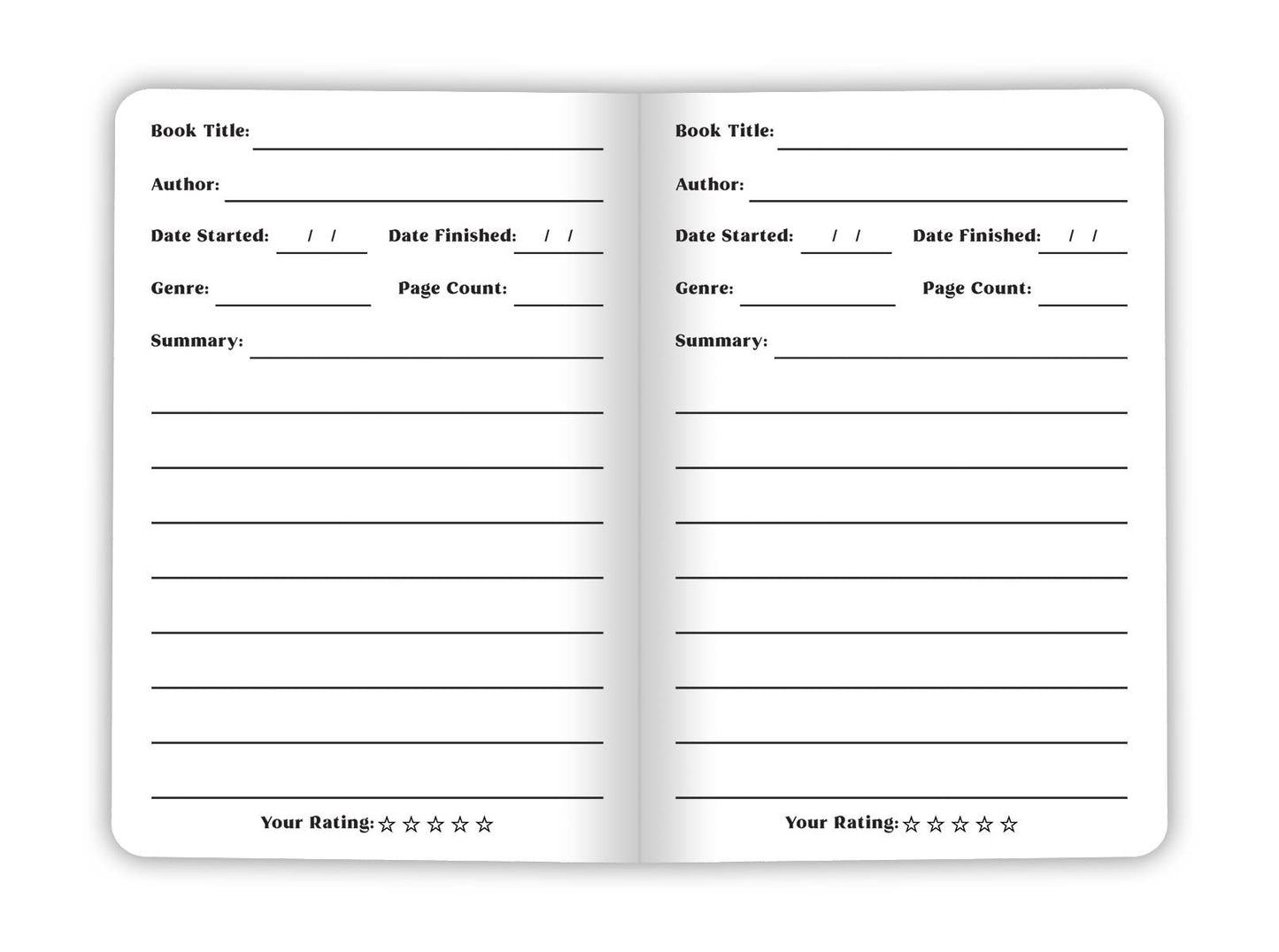 Book Club Experience Passport / Logbook - Two 20-Page Books