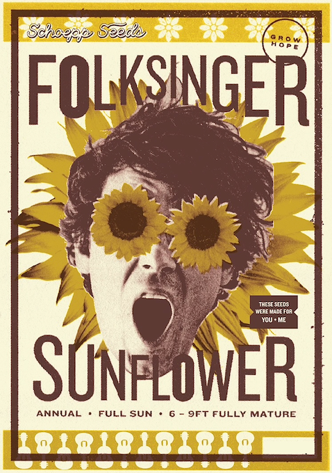 "Folk Singer" Sunflower Seed Packets