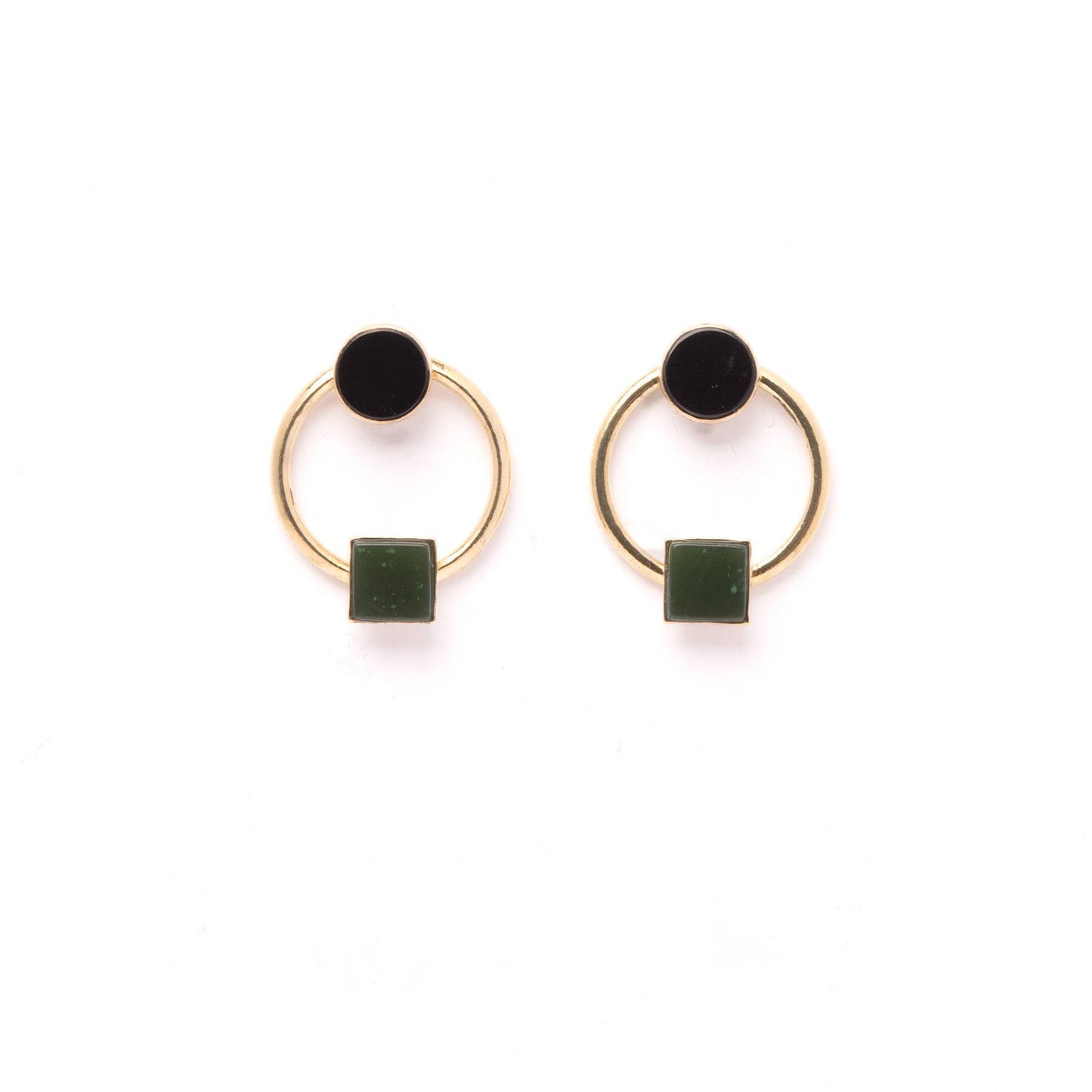 Onyx + Wyoming Jade Duality Earrings
