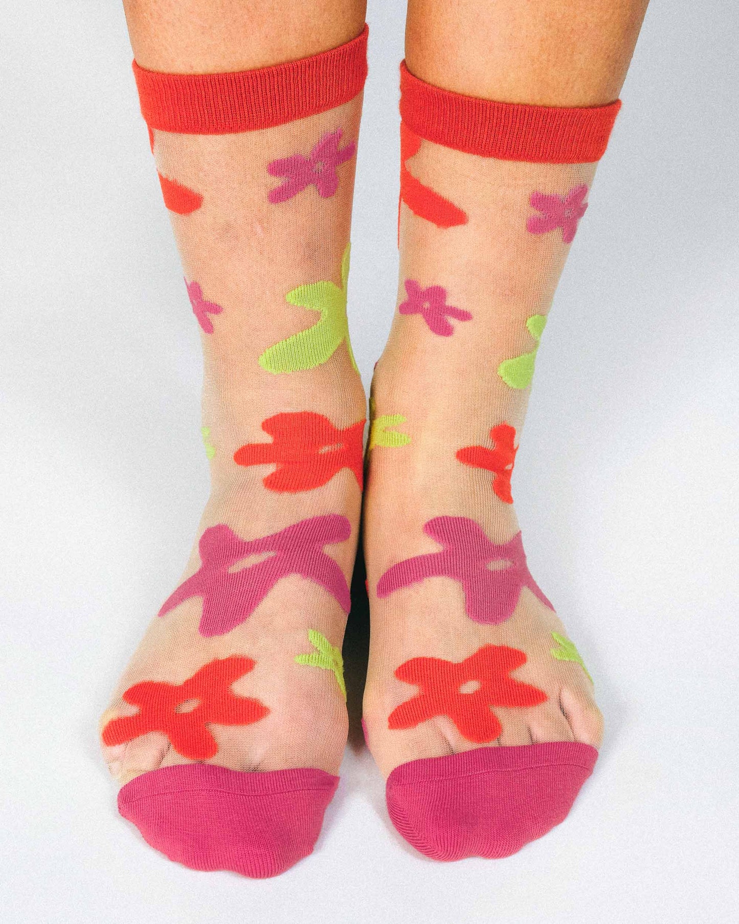 Flower Sheer Ankle Sock by Hannah Packer (Women's Sizing)