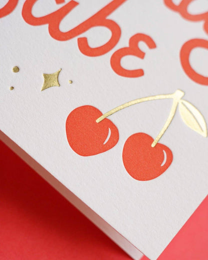 Birthday Babe Letterpress and Gold Foil Greeting Card