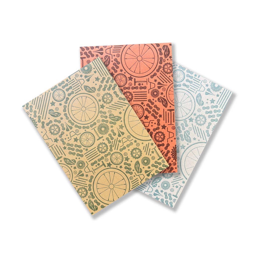 Cycling Pattern 5"x7" Letterpress Print