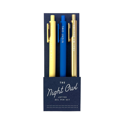 The Night Owl Jotter Gel Pens: Set of 3