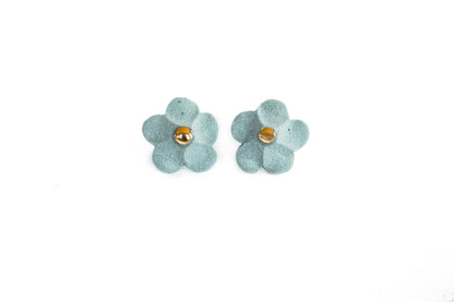 Flower Stud Earrings in Porcelain and Gold Luster by Jenna Vanden Brink