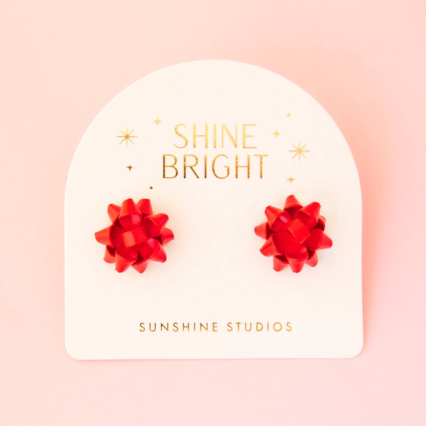 Holiday Bow Earrings - Cherry Red