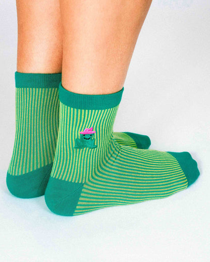 Cowgirl Frog Ribbed Ankle Sock by Hannah Packer (Women's Sizing)