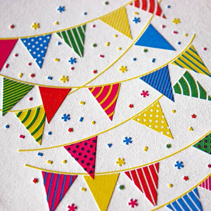 "Pennants Party" Letterpress Greeting Card