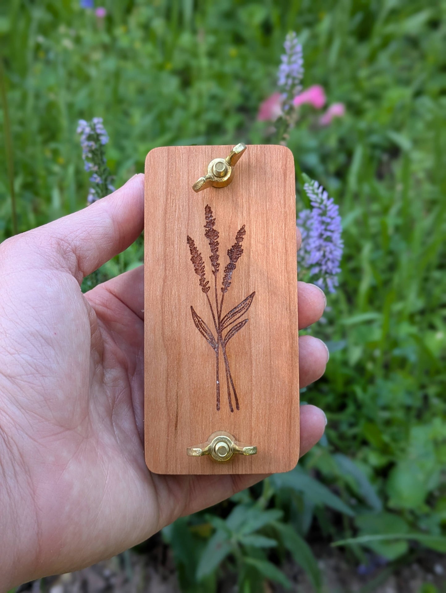 Michigan Cherry Pocket Size Flower Press With Lavender Design