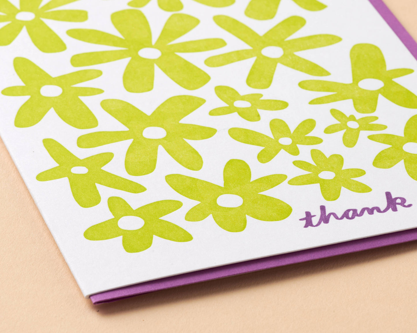 Flower Thank You Letterpress Greeting Card