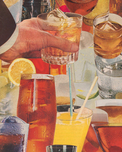 "Shaken, Not Stirred" Vintage Cocktail Collage 8"x10" Art Print by Julia Walck