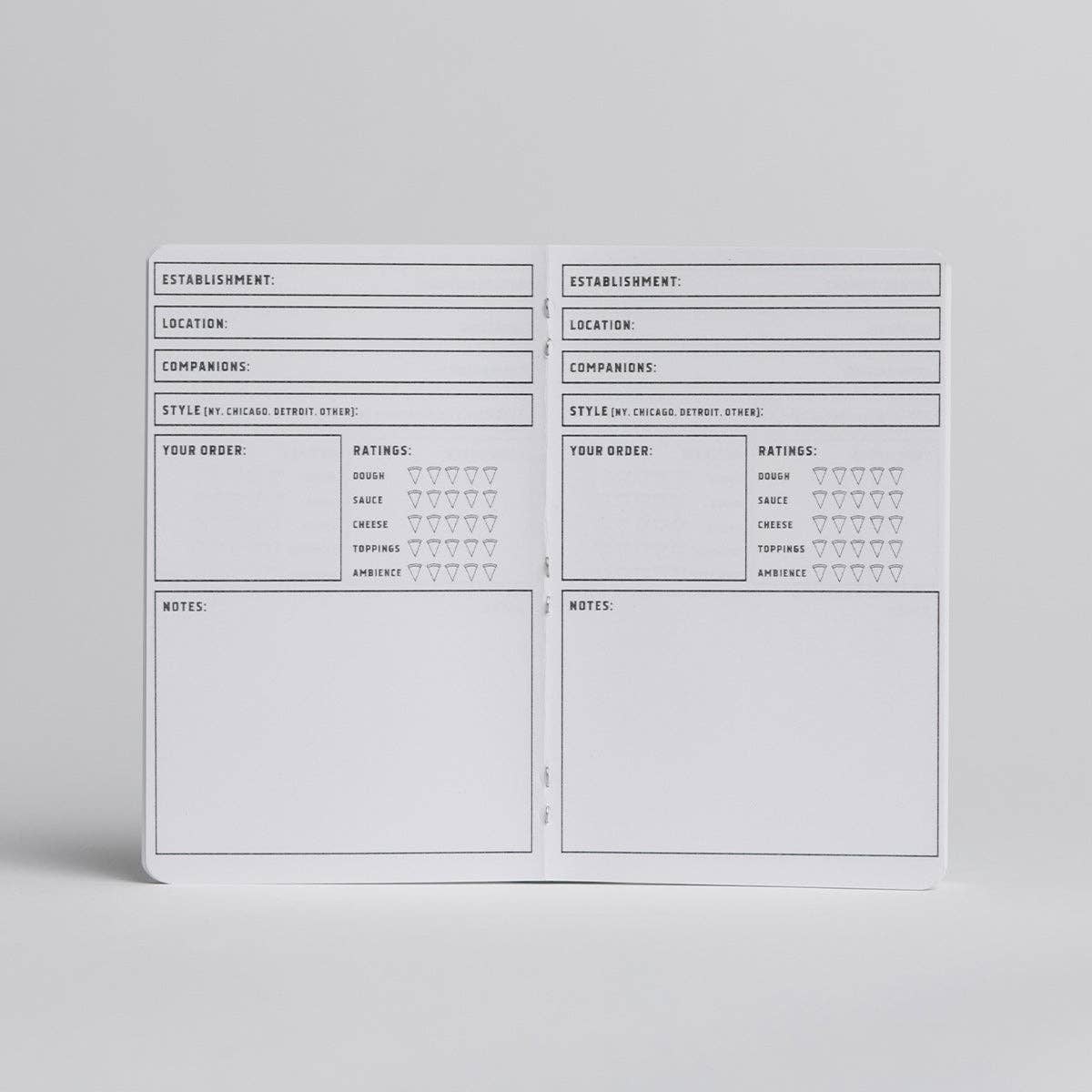 Pizza Experience Passport / Logbook - Two 20-Page Books