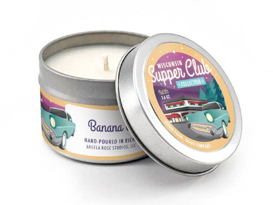Banana Cream Pie 100% Soy Travel Tin Candle - Wisconsin Supper Club Collection