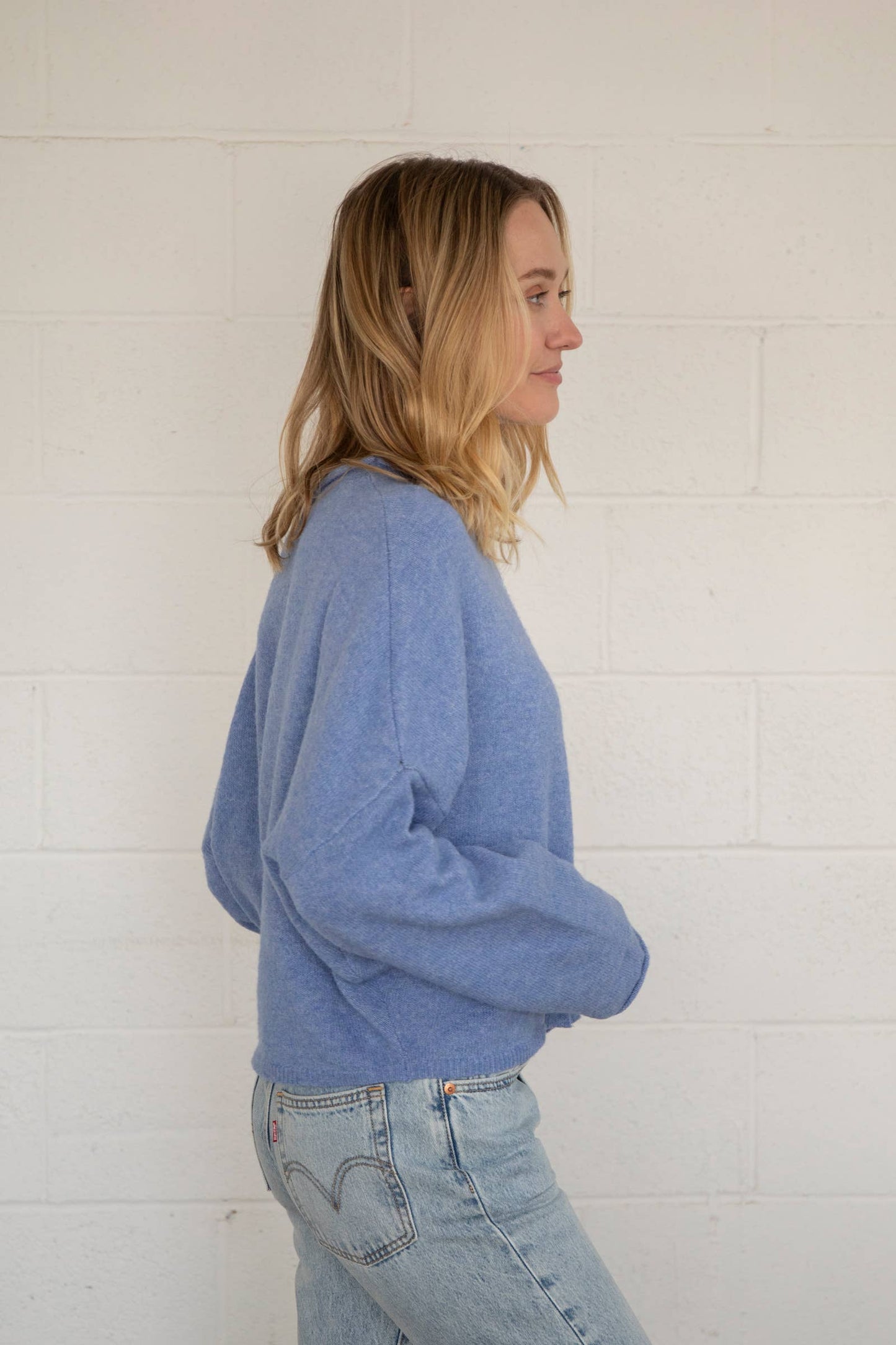 Lightweight Cozy Piper Cardigan by Things Between - Dusty Blue