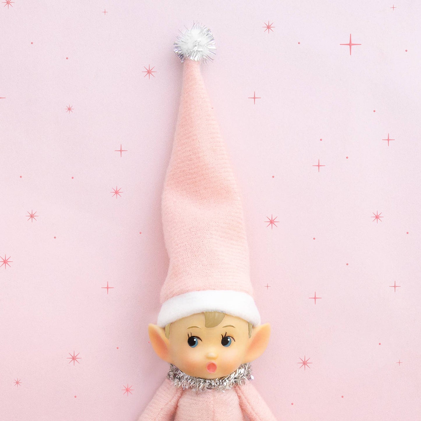 Posable Elf Ornament - Little Lou (Light Pink)