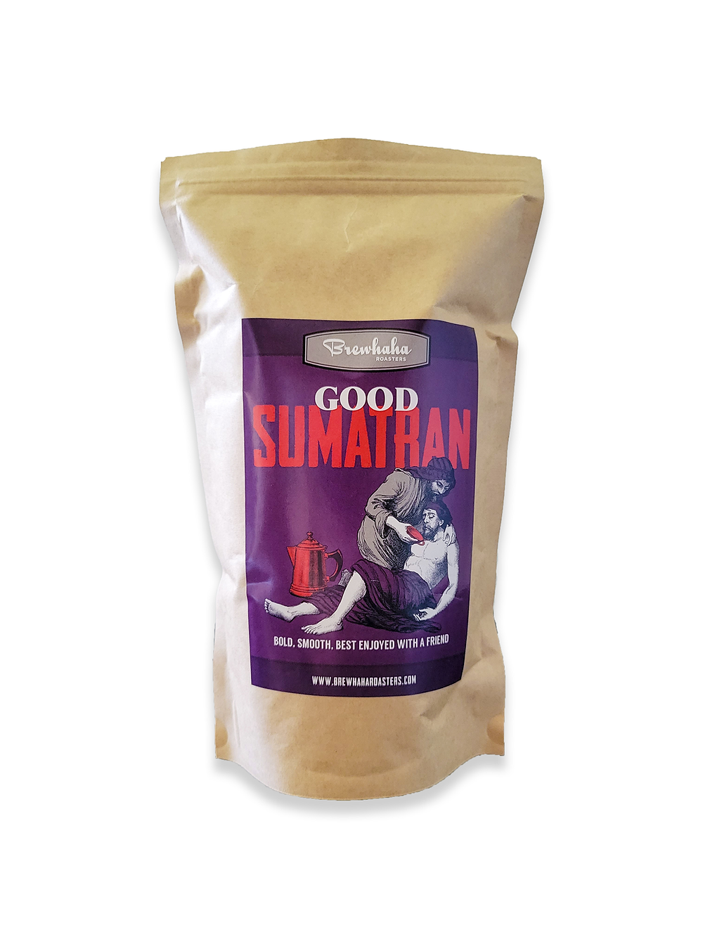 Brewhaha Roasters' Good Sumatran Dark Roast Coffee - 12oz bag
