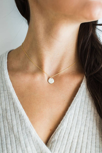 Sun and Moon Reversible Porcelain and Gold Luster Necklace by Jenna Vanden Brink