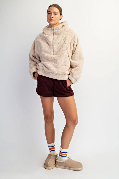 Ultra-Plush Sherpa Quarter-Zip Hoodie
