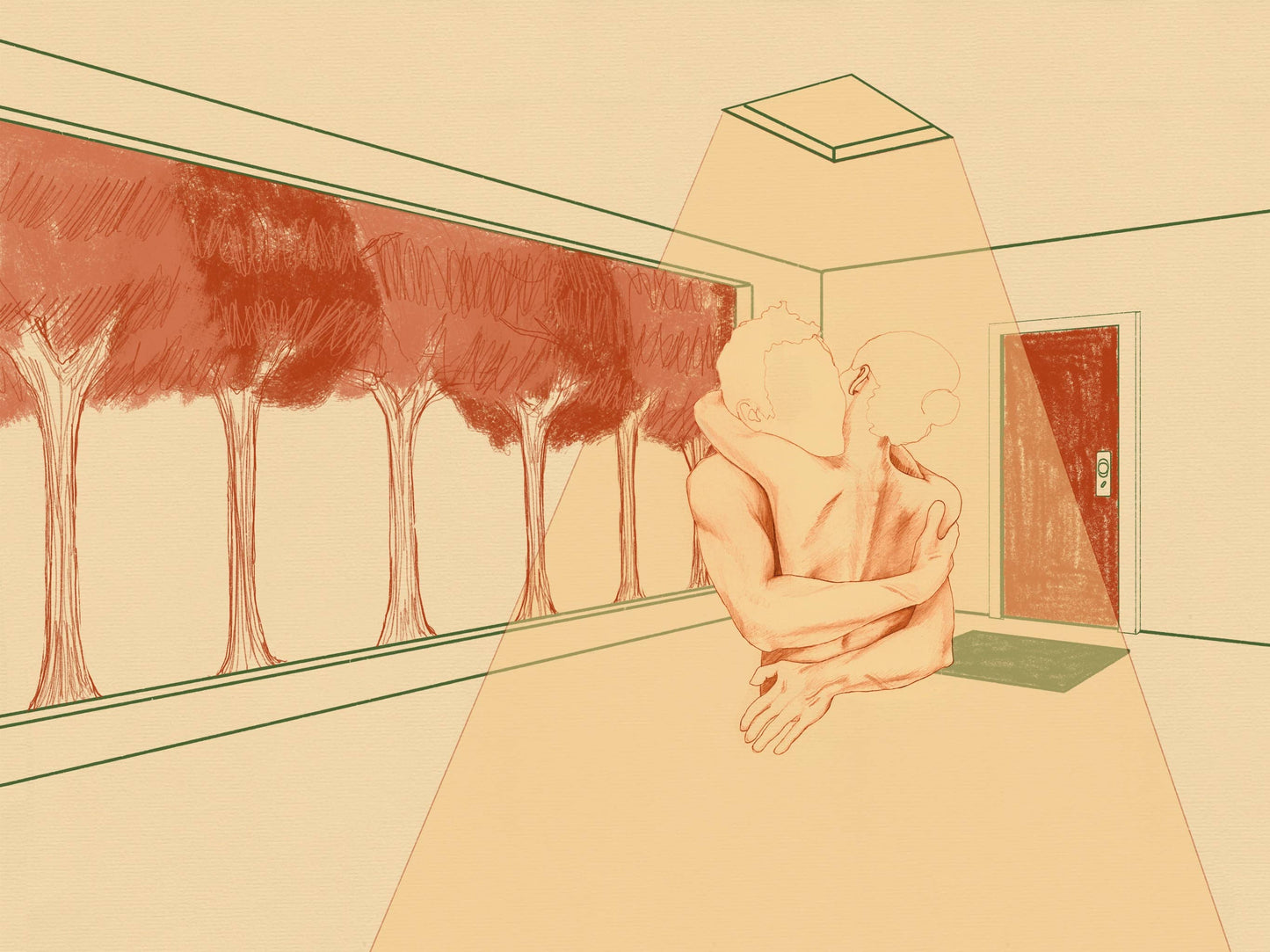 Indoor Embrace Giclee Print by Stephanie Browne Art - 8.5"x11"