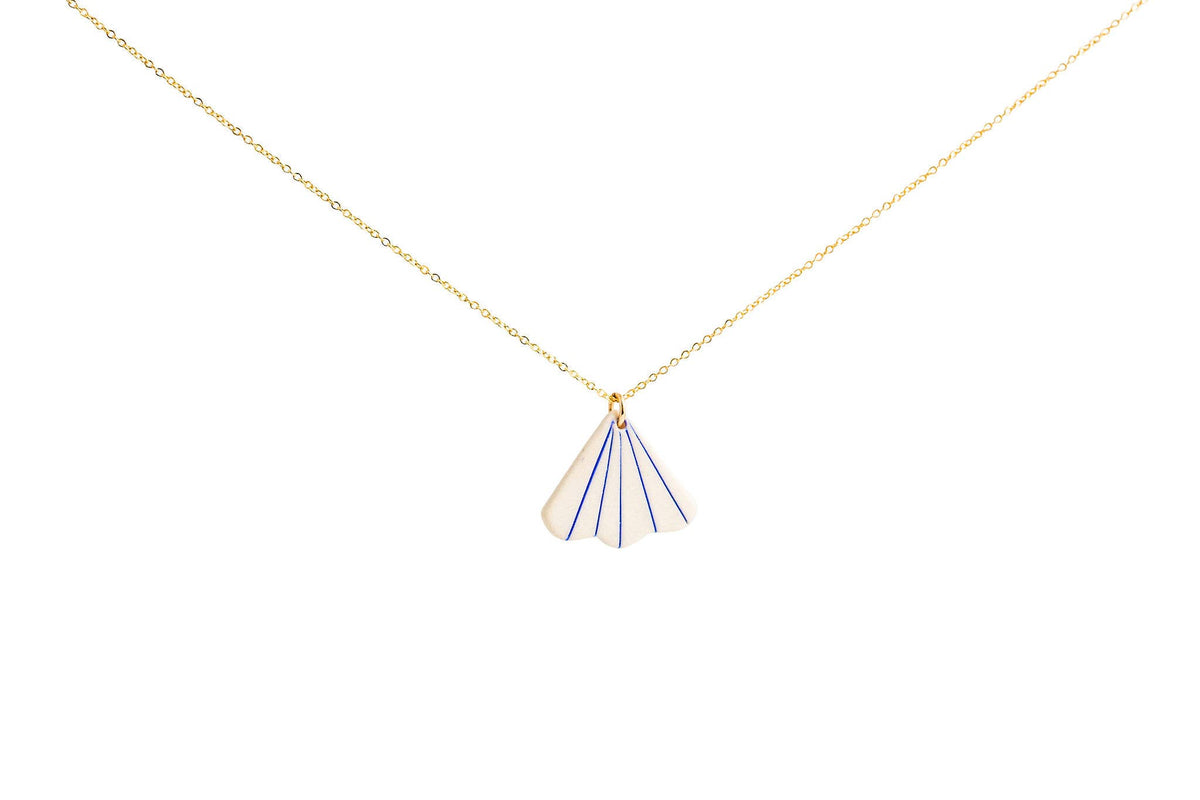 Striped Petal Porcelain Pendant by Jenna Vanden Brink