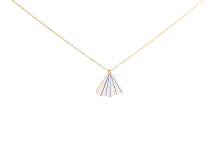 Striped Petal Porcelain Pendant by Jenna Vanden Brink