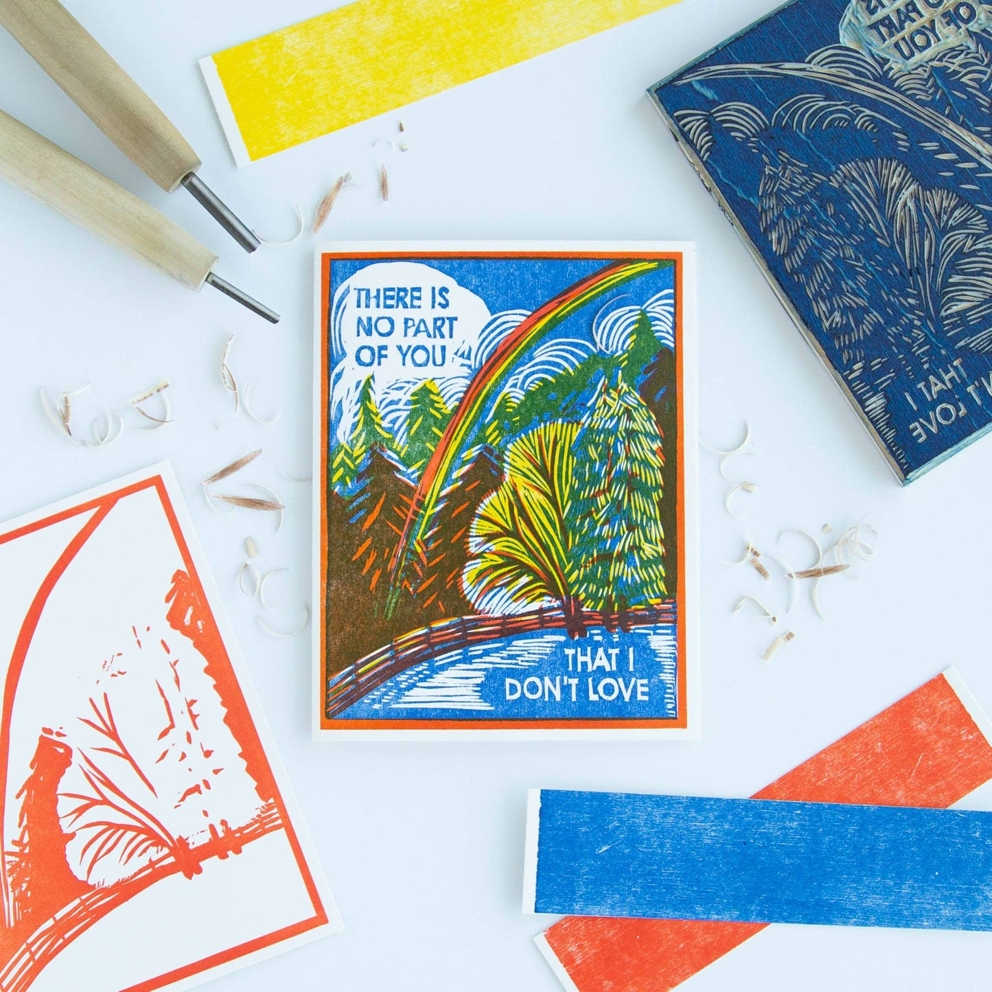 "No Part of You I Don't Love" Rainbow Letterpress Card