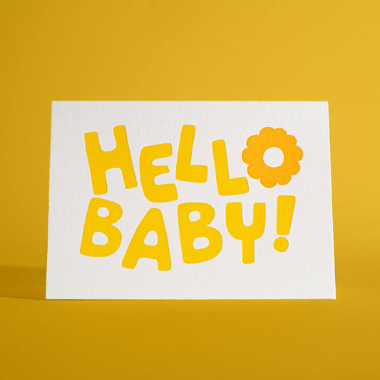 Hello Baby Letterpress Greeting Card