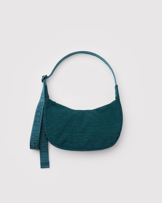 BAGGU Small Nylon Crescent Bag in Deep Sea