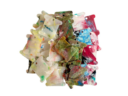 Hand-Recycled Plastic Embroidery Floss Bobbins: Pack of 5
