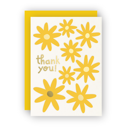 Thank You Daisy Gold Foil and Letterpress Greeting Card