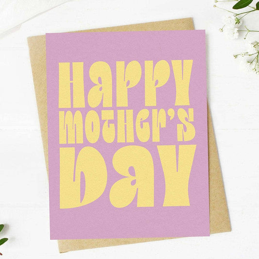 "Happy Mother's Day" Yellow Text Card