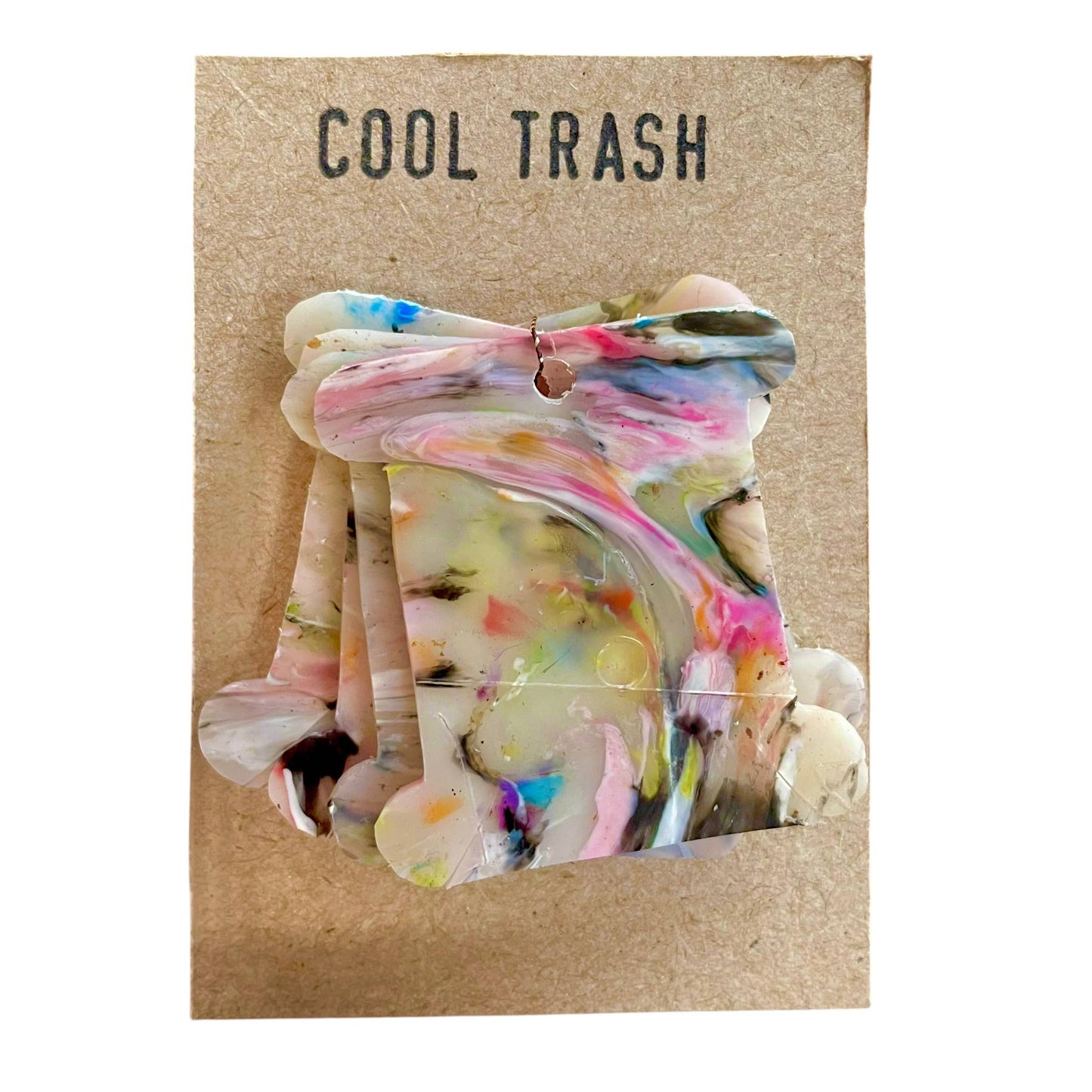 Hand-Recycled Plastic Embroidery Floss Bobbins: Pack of 5