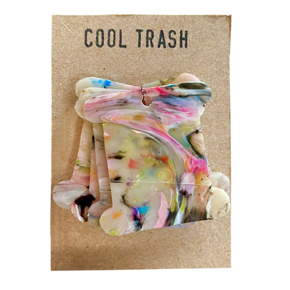 Hand-Recycled Plastic Embroidery Floss Bobbins: Pack of 5