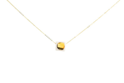 Good Day Sunshine Porcelain and Gold Luster Necklace by Jenna Vanden Brink
