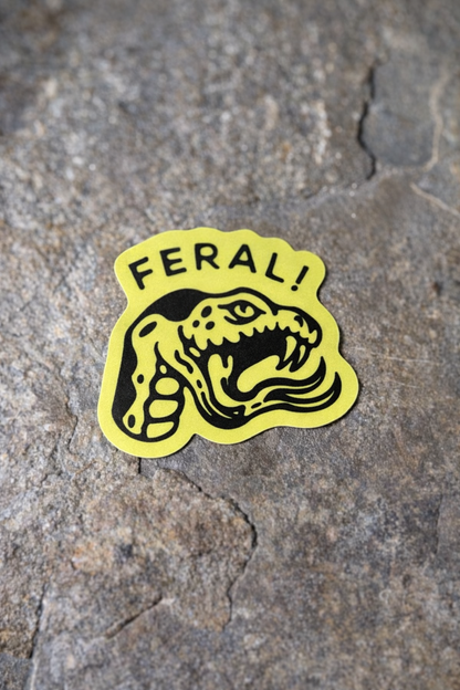 "FERAL!" Snake Vinyl Sticker