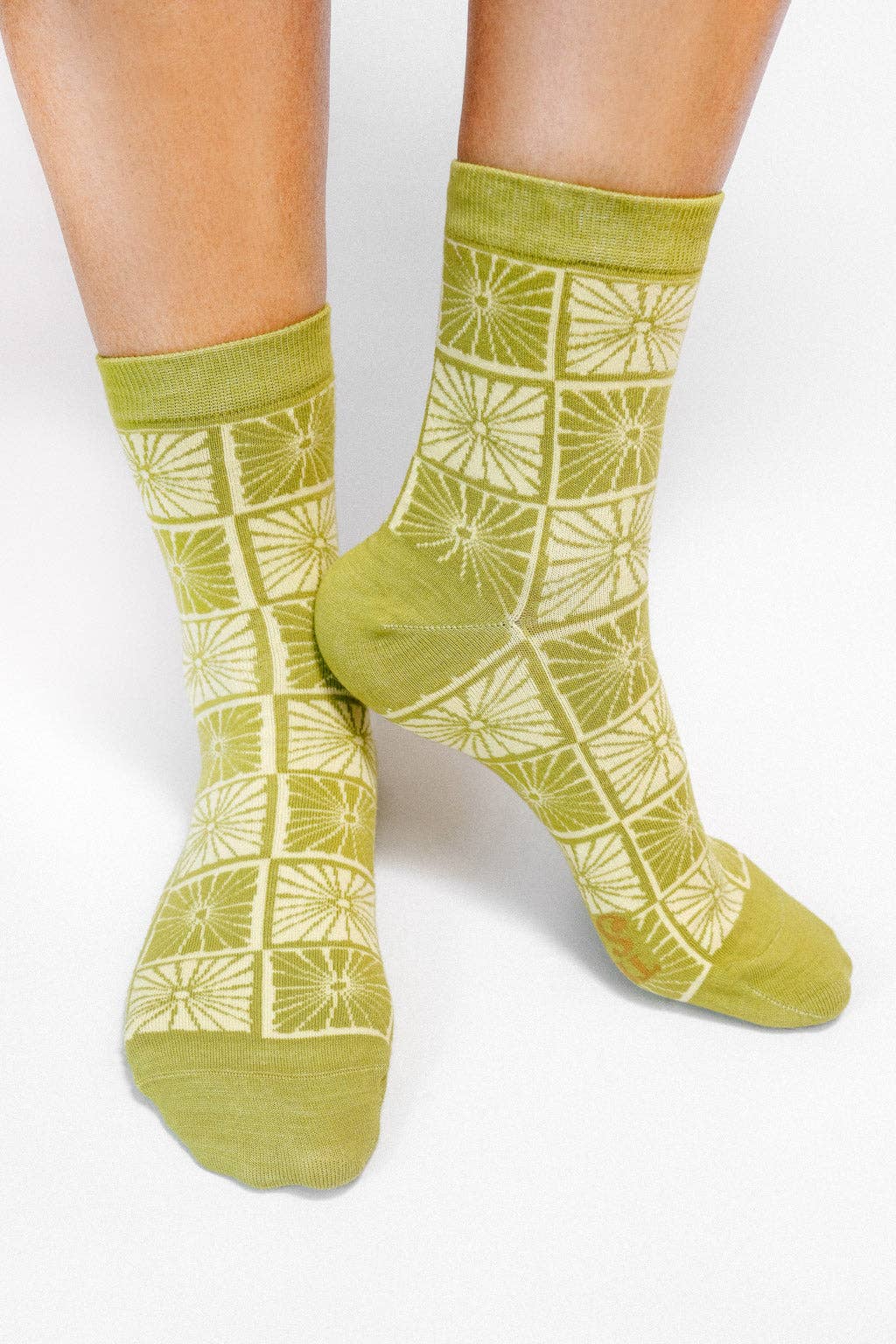 Flower Checkers Knit Ankle Sock by The SoulShine Co (Women's Sizing)
